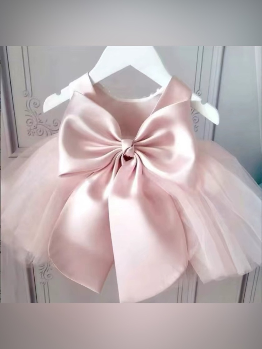 Dog Pink Satin Bow Dress